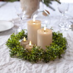 STAR TRADING Čajová LED svíčka Flamme Beige 4 cm – set 2 ks, béžová barva, plast, vosk