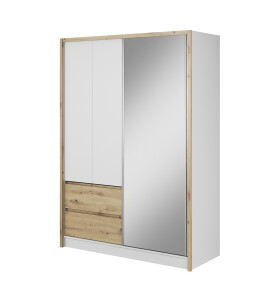 FRONTI Šatní skříň SARA 150 Bílá + dub artisan 8996