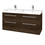 Dřevojas - Umyvadlová skříňka Q MAX SZZ4 120 - D21 Tobacco / Úchytka T02 / D21 Tobacco 332587B