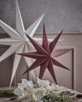 House Doctor Závěsná svítící hvězda Point Star Burgundy 60 cm, hnědá barva, papír