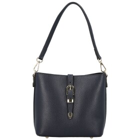 Luxusní dámská kožená kabelka na rameno Bertha, tmavě modrá