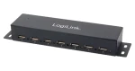 LogiLink USB hub černá / USB hub / 7x USB-A 2.0 / kovové tělo / napájecí adaptér (UA0148)