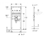 GEBERIT - Duofix Montážní prvek pro umyvadlo, 112 cm, pro stojánkovou armaturu s funkčním boxem a zápachovou uzávěrkou pod omítku 111.556.00.2