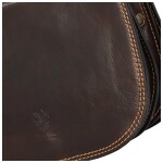 Stylová v pevném provedení dámská kožená crossbody Sajmon, tmavě hnědá