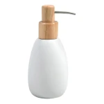 Spirella SVEN dávkovač mýdla bílý / polyresin / dřevo / 260 ml (7610583214157)
