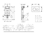 GEBERIT - Kombifix Set předstěnové instalace, klozetu Gaia a sedátka softclose, tlačítko Sigma20, bílá/pozlacená SANI15CA3125