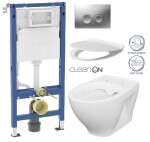 GEBERIT DuofixBasic s matným tlačítkem DELTA21 + WC CERSANIT CLEANON MODUO + SEDÁTKO 458.103.00.2 21MA MO1
