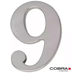 Cislo 3D nikl matny 9 - 10 cm