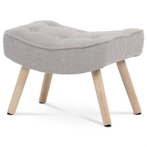 Podnožka, potah šedá látka, nohy masiv kaučukovník