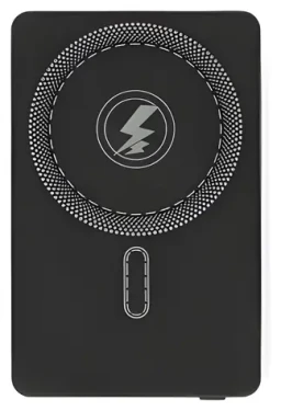Nedis Magnetic Powerbank 5000 mAh / Bezdrátová powerbanka / 15 W bezdrátově / 20 W USB-C PD / MagSafe (PBKWL20W025BK)