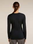 Dámské merino triko dlouhý rukáv ICEBREAKER Wmns Merino 200 Oasis LS Crewe Sunrise Summit, Black velikost: XS