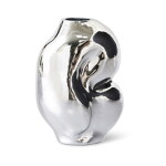 HK living Skleněná váza Gleam Chrome 900 ml, stříbrná barva, sklo