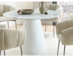Kulatý jídelní stůl Brandon 120 cm, imitace bílý mramor