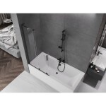 MEXEN/S - Velar L dvoukřídlá posuvná vanová zástěna 90 x 150, transparent, černá 896-090-003-01-70