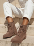 Dámské prolamované šněrovací boty hnědé FashionStreet ZY1347 36