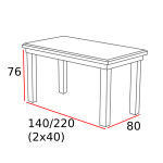 Stůl Wenus 2XL Barva desky: Bílá, Barva podstavy: Černá