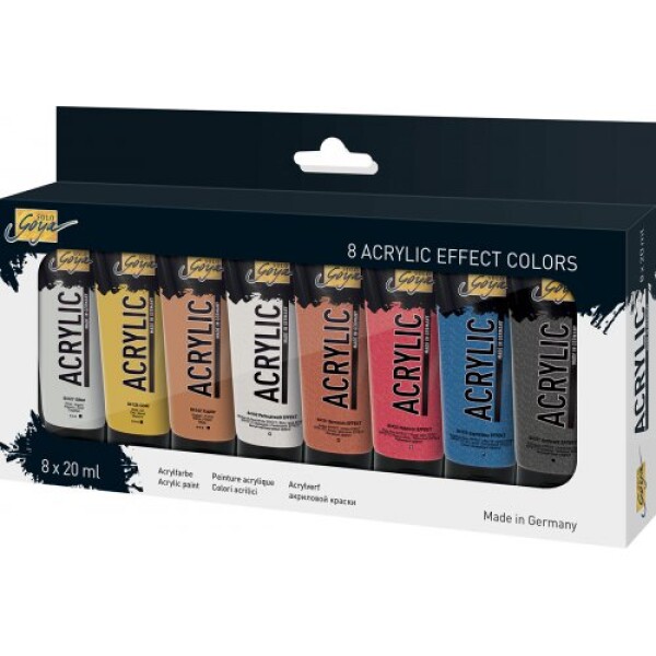 Akrylové barvy metalické Kreul Solo Goya, sada 8 x 20 ml