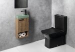 SAPHO - PICCOLINO betonové umývátko 30,8x17cm, baterie vpravo, zelená mat PK30523