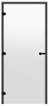 Dveře do sauny HARVIA 9x19, čiré 890x1890 mm, borovice, černý rám CD91904BLL