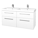 Dřevojas - Umyvadlová skříňka Q MAX SZZ4 120 - M01 Bílá mat / Úchytka T04 / M01 Bílá mat 332266E