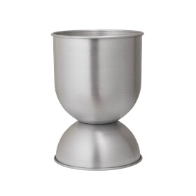 Ferm Living Obal na květináč Hourglass Small Aluminium, stříbrná barva, kov