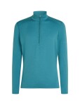 Pánské merino tričko s dlouhým rukávem ICEBREAKER Mens 200 Oasis LS Half Zip, Topaz velikost: L