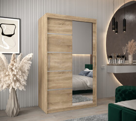 Šatní skříň Abi V2 Barva korpusu: Dub Sonoma, Rozměry: 120 cm, Dveře: Dub sonoma