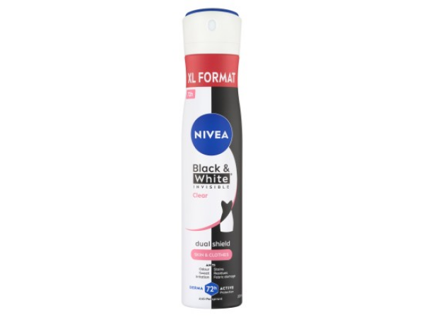 Nivea Black & White Invisible Clear Sprej antiperspirant 200 ml
