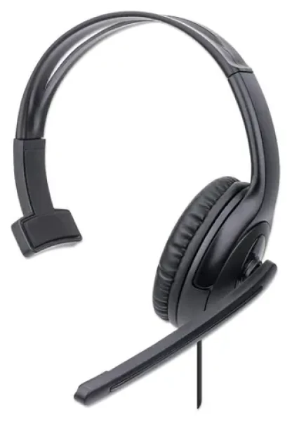 Manhattan Mono USB headset Over-Ear černá / Headset / Mono / USB-A / Kabel 1,5 m (179874)