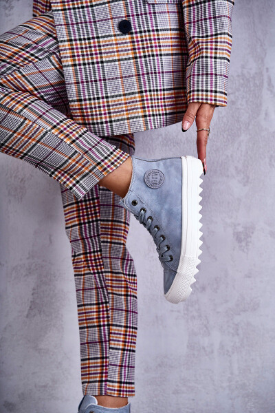 Dámské Kožené Teplé Tenisky Big Star EE274115 Světle Modré 37