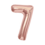 Balónek fóliový 85 cm rose gold číslo 7 - Albi