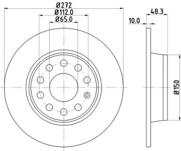 Brzdy kotouče a desky zadní Seat Altea Ateca Leon 272mm - KRAFT