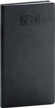 Diář 2024: Aprint - černý, kapesní, 9 × 15,5 cm