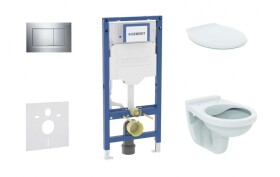 GEBERIT - Duofix Set předstěnové instalace, klozetu Alpha a sedátka, tlačítko Sigma30, chrom SANI11CD1129