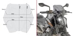 A7708 plexi kouřové Ktm Duke 790 (18-20)/890 R (21-23), vxš250x310 mm, včetně montážní sady