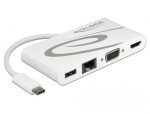 Delock Dokovací stanice USB Type-C 3.1 - HDMI + VGA + LAN + USB PD bílá / 4K / 30Hz (87731)