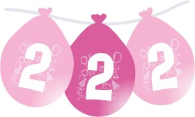 Balonky narozeniny číslo 2, visící 5ks růžové balonky.cz Balonky narozeniny číslo 2, visící 5ks růžové balonky.cz