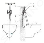 SANELA - Příslušenství Automatický splachovač WC s piezo tlačítkem, napájení ze sítě, nerez SLW 01PA