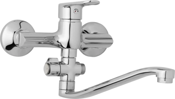 JB Sanitary Nástěnná umyvadlová a sprchová baterie FINERY, rozteč 150 mm, otočný přepínač, bez příslušenství, ramínko 300 mm F10 37 40