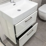 Mereo Leny, koupelnová skříňka s keramickým umyvadlem 60 cm, bíla, nové madlo CN811N