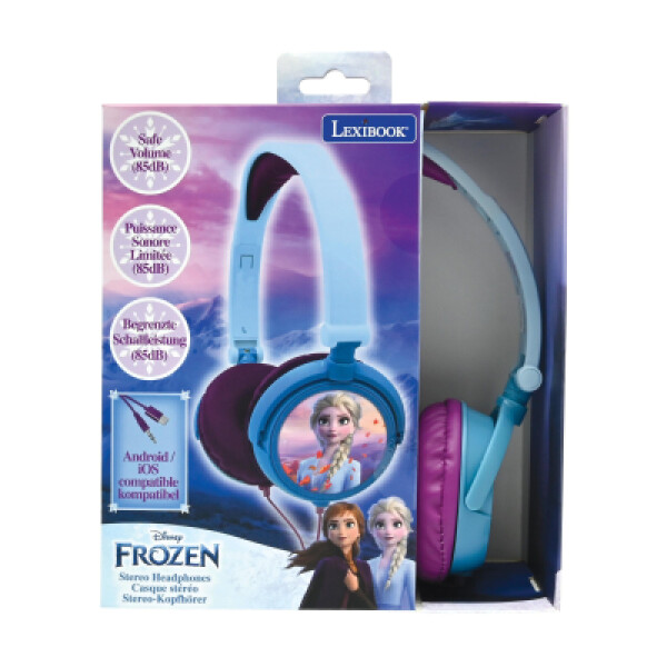 Lexibook skládací drátová sluchátka Frozen s limitem hlasitosti