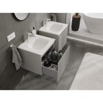 MEXEN/S - Rivel koupelnová skříňka 50 cm s umyvadlem Vela, 1 šuplík, reliéf , šedá mat/bílá mat 91A20-05047-1-BF62-W23M01