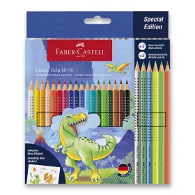 Faber-Castell Colour Grip Dino sada akvarelových pastelek 24 ks