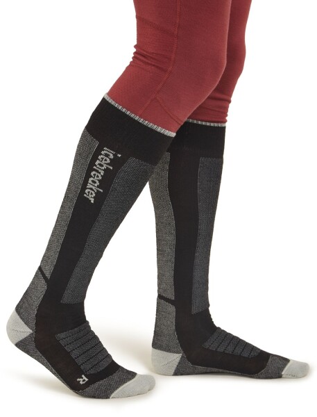 Pánské merino lyžařské ponožky ICEBREAKER Mens Ski+ Medium OTC 2 Pack, Black/Ether/Graphite velikost: 39-41,5 (S)