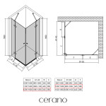 CERANO - Sprchový kout Marino Duo L/P - 6 mm - chrom, transparentní sklo - 120x100x190 - pantový CER-480235