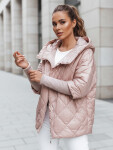 Dámská přechodná prošívaná bunda oversize PUFFILOF růžová FashionStreet TY4854 XL