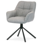 Židle jídelní, šedá látka, otočný mechanismus 90°/90° (L/P), černý kov