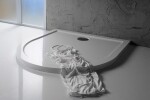 POLYSAN - ISA 90 sprchová vanička z litého mramoru, půlkruh 90x90cm, bílá 50511