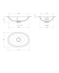 OMNIRES - SHELL M+ podumyvadlo, 48 x 31 cm, šedá popelavá matná, SHELL480UPAG