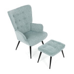 Relaxační křeslo, modrá, sametová látka, AK-303 BLUE2